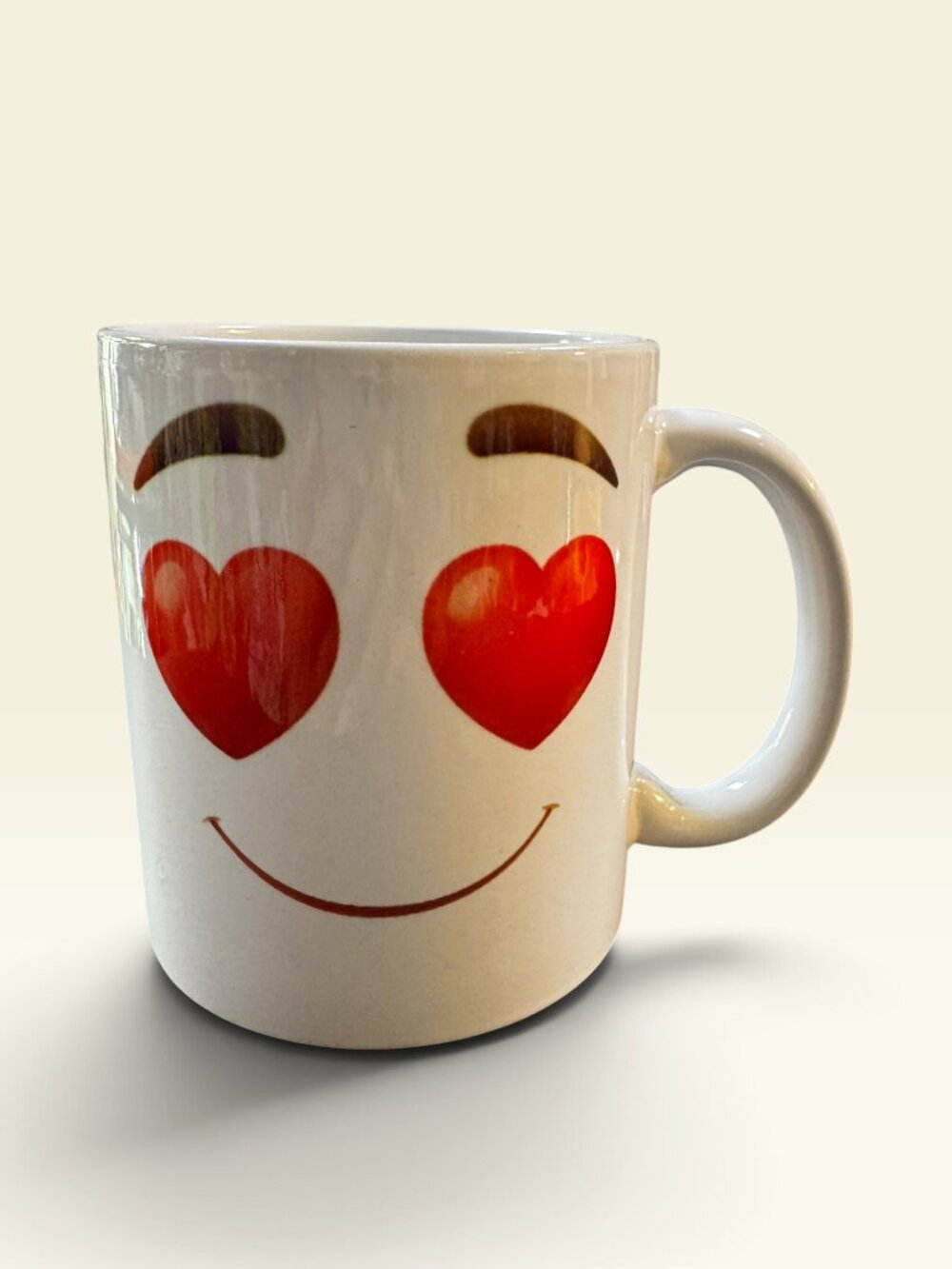 Heart Eyes Emoji Ceramic Coffee Mug, 11 oz